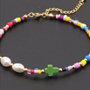 Green cross Bohemia Anklet